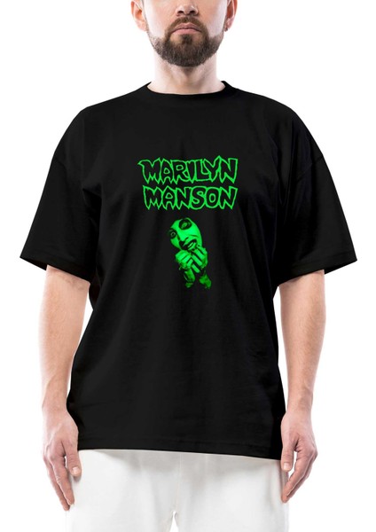 Marilyn Manson Smells Like Children Oversize Siyah Tişört