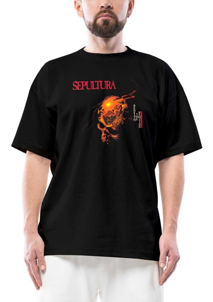 Sepultura Beneath The Remains Oversize Siyah Tişört