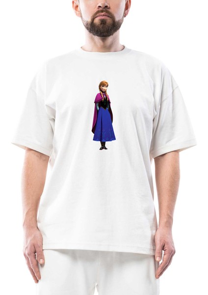 Karlar Ülkesi Anna Siluet Oversize Beyaz Tişört