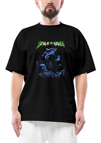 Bring Me The Horizon Sharp Black Ocea Oversize Siyah Tişört