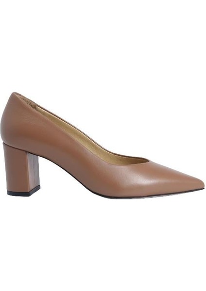 Hakiki Deri Camel Ayakkabı Stiletto 9841 38 V6