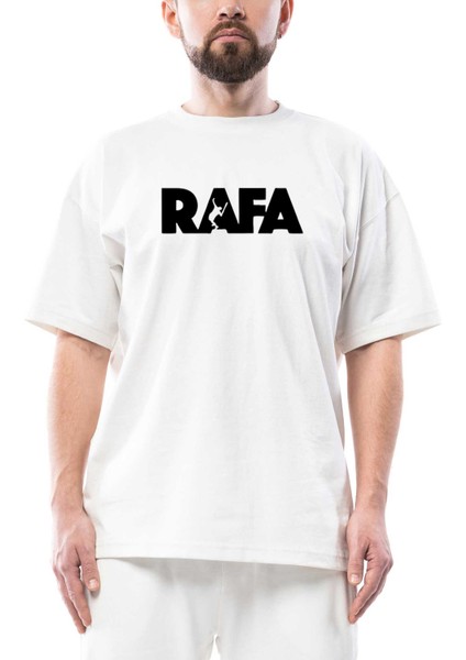 Rafael Nadal Text Oversize Beyaz Tişört