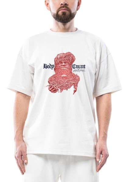 Body Count Carnivore Oversize Beyaz Tişört