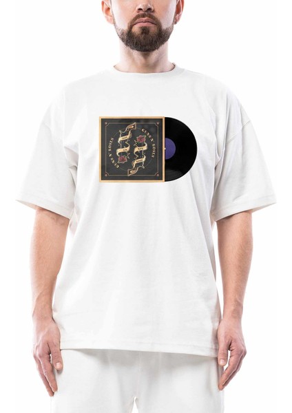 Guns N Roses New Fose Plak Beyaz Oversize Tişört