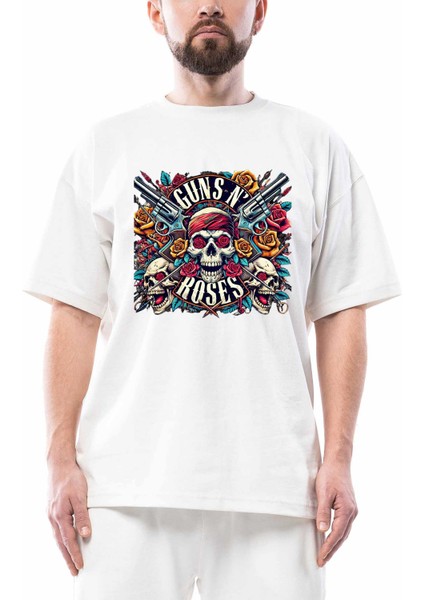 Guns N Roses Ok Dry Head Beyaz Oversize Tişört