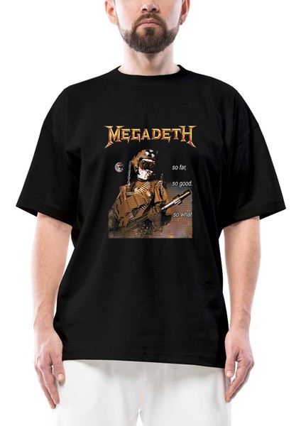 Megadeth So Far So Good Oversize Siyah Tişört