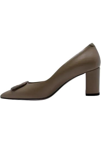 Hakiki Deri Bıskuvı Ayakkabı Stiletto 9841 41 V4