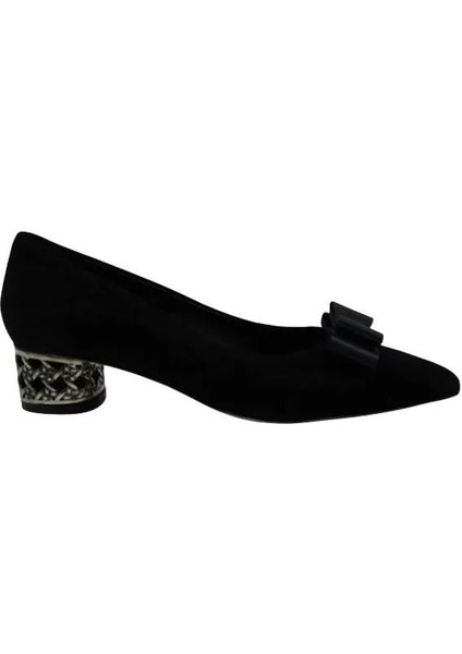 Hakiki Deri Sıyah Ayakkabı Stiletto 2240 12