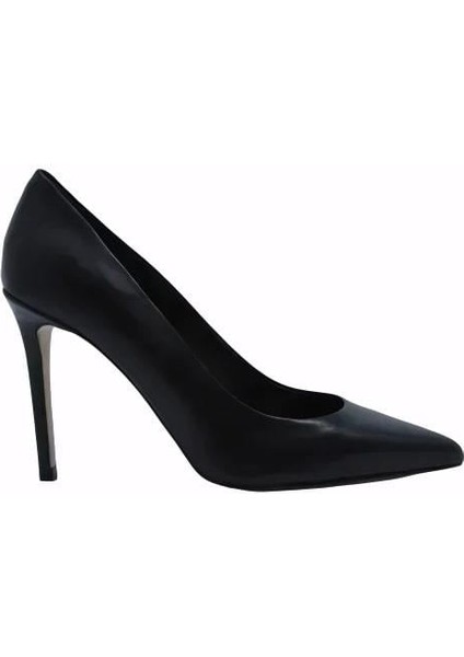 Hakiki Deri Sıyah Ayakkabı Stiletto 2536 05