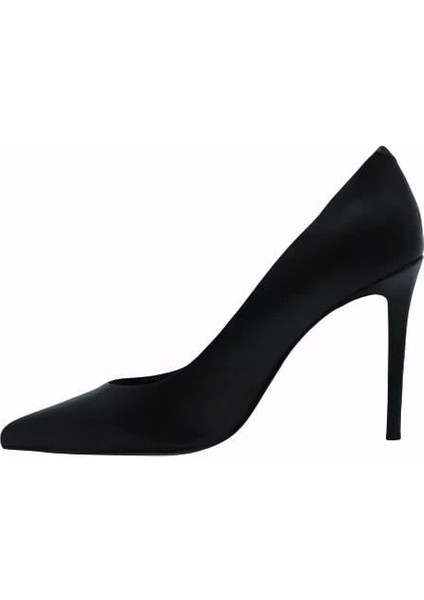 Hakiki Deri Sıyah Ayakkabı Stiletto 2536 05