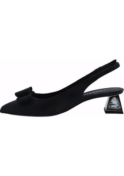 Hakiki Deri Sıyah Ayakkabı Stiletto 2240 03 V1