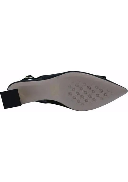 Hakiki Deri Sıyah Ayakkabı Stiletto 2240 03 V1
