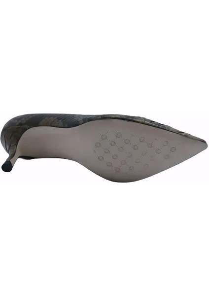 Hakiki Yılan Deri Taba Kahve Ayakkabı Stiletto 9841 38 V2 Yln