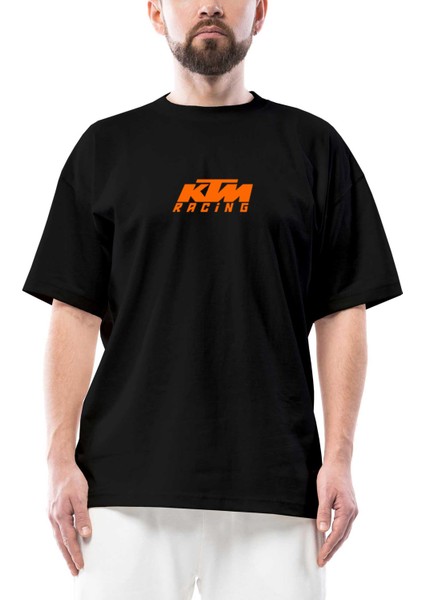 Ktm Racing Orange Logo Oversize Siyah Tişört
