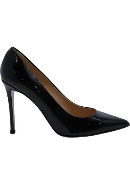 Hakiki Deri Sıyah-Kırmızı Ayakkabı Stiletto 2536 05 BD34-43