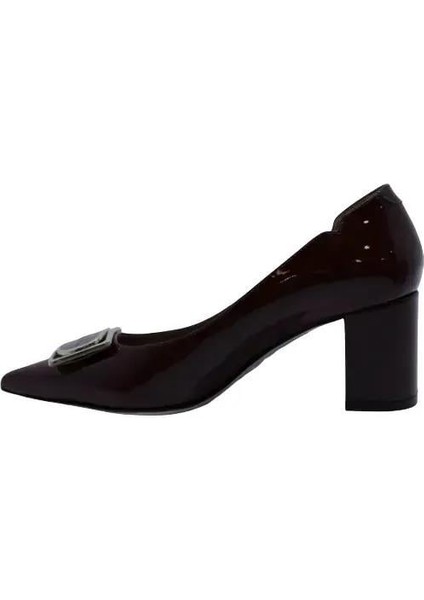 Hakiki Deri Bordo Ayakkabı Stiletto 9841 82 V3