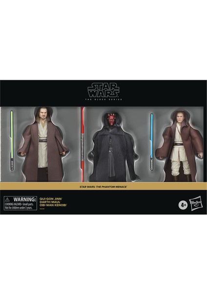 Black Series Qui-Gon Jinn, Darth Maul, Obi-Wan Kenobi (Phantom Menace) Aksiyon Figür Seti
