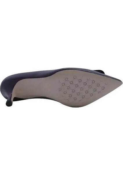 Hakiki Deri Mor Ayakkabı Stiletto 9841 41