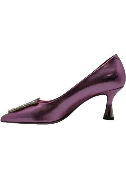 Hakiki Deri Pembe Ayakkabı Stiletto 9841 103
