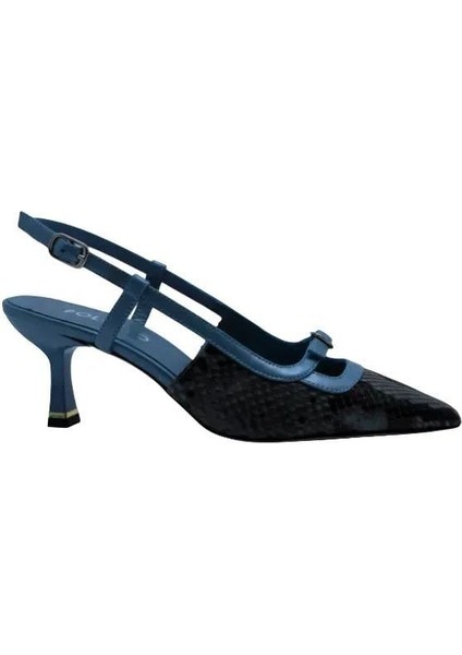 Hakiki Yılan/hakiki Deri Buz Mavı-Mavı Ayakkabı Stiletto 9841 110 Yln