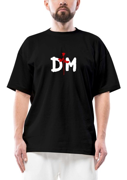 Depeche Mode Logo Oversize Siyah Tişört