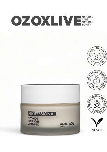 Anti-Age Cream 50 ml (Ozon Bazlı Mucizevi Jel - Yaşlanma Karşıtı, Onarıcı, Besleyici - Tüm Ciltler)