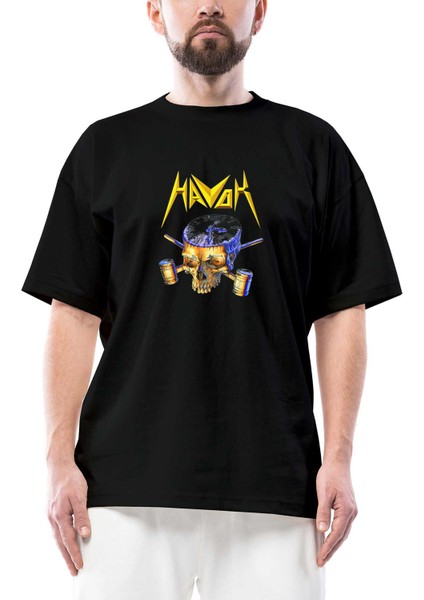 Havok Band Deals Merch Siyah Oversize Tişört