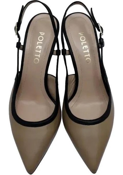 Hakiki Deri Toprak-Sıyah Ayakkabı Stiletto 9839 64 modelleri