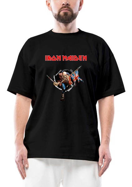 Iron Maiden Trooper Oversize Siyah Tişört