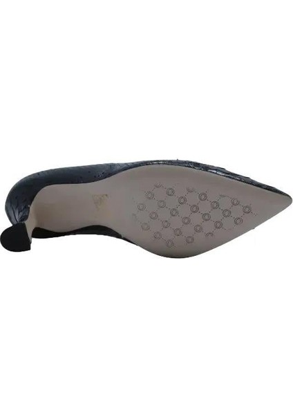 Hakiki Yılan Deri Sıyah Ayakkabı Stiletto 9841 109 Yln