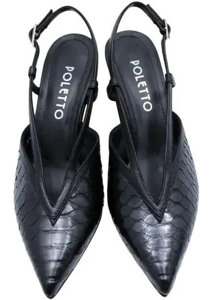 Hakiki Yılan/hakiki Deri Sıyah Ayakkabı Stiletto 9841 95 Yln modelleri