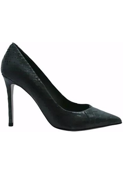 Hakiki Yılan Deri Yesıl Ayakkabı Stiletto 2536 05 Yln