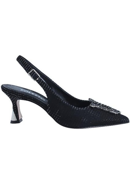 Hakiki Deri Sıyah Ayakkabı Stiletto 9841 130