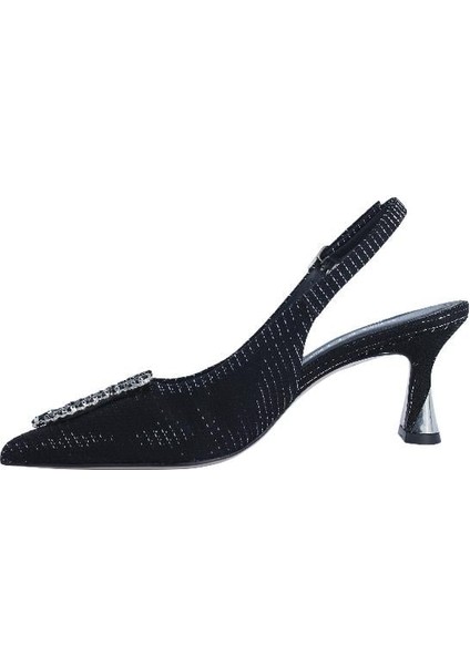 Hakiki Deri Sıyah Ayakkabı Stiletto 9841 130