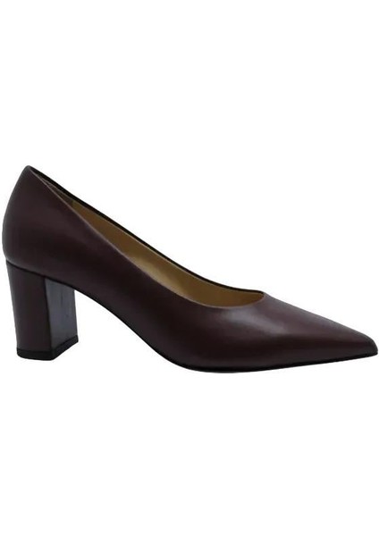 Hakiki Deri Kahve Ayakkabı Stiletto 9841 06 V2