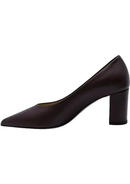 Hakiki Deri Kahve Ayakkabı Stiletto 9841 06 V2