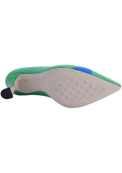 Hakiki Deri Yesıl-Mavı-Lacıvert Ayakkabı Stiletto 9841 122 fırsatları