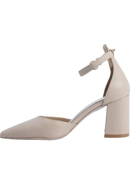 Hakiki Deri Nohut-Altın Ayakkabı Stiletto 9839 60 V2
