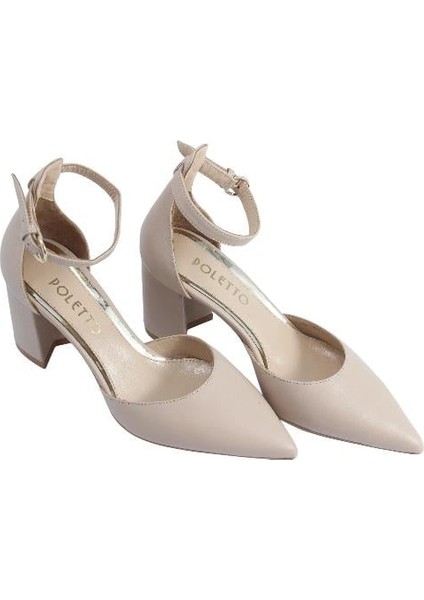 Hakiki Deri Nohut-Altın Ayakkabı Stiletto 9839 60 V2
