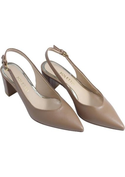 Hakiki Deri Bıskuvı-Altın Ayakkabı Stiletto 9841 48 V2