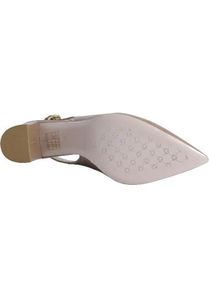Hakiki Deri Bıskuvı-Altın Ayakkabı Stiletto 9841 48 V2