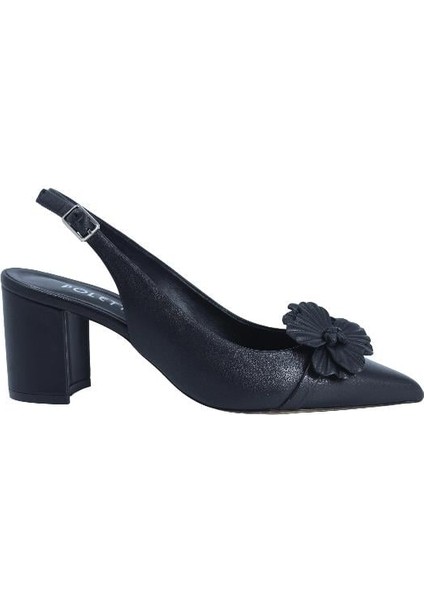 Hakiki Deri Sıyah Ayakkabı Stiletto 9841 100 V2