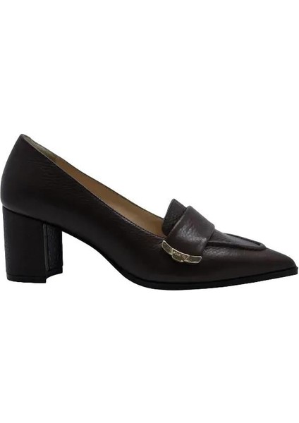 Hakiki Deri Kahve Ayakkabı Stiletto 9841 54