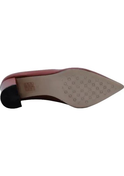 Hakiki Deri Kırmızı Ayakkabı Stiletto 9841 41 V4