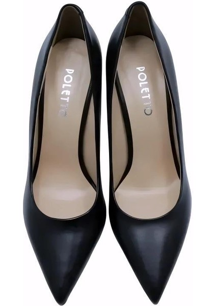 Hakiki Deri Sıyah Ayakkabı Stiletto 4924 02 modelleri