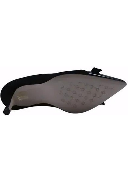 Hakiki Deri Sıyah-Fusya Ayakkabı Stiletto 9841 102
