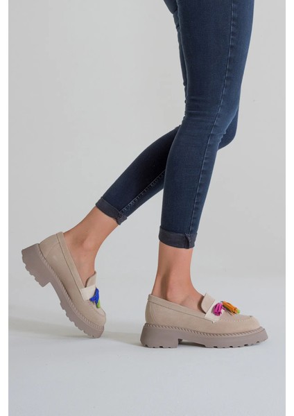 Kadın Hakiki Deri Püsküllü Oxford Ayakkabı 4034