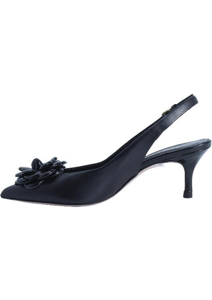 Hakiki Deri Sıyah Ayakkabı Stiletto 9841 92 V1