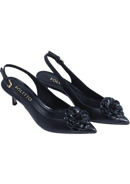Hakiki Deri Sıyah Ayakkabı Stiletto 9841 92 V1
