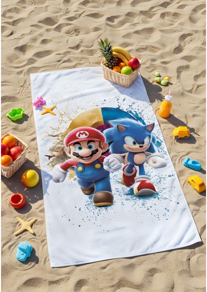 Sonic Plaj Havlusu – "sonic Plaj Havlusu – Süper Hızlı Plaj Eğlencesi!
